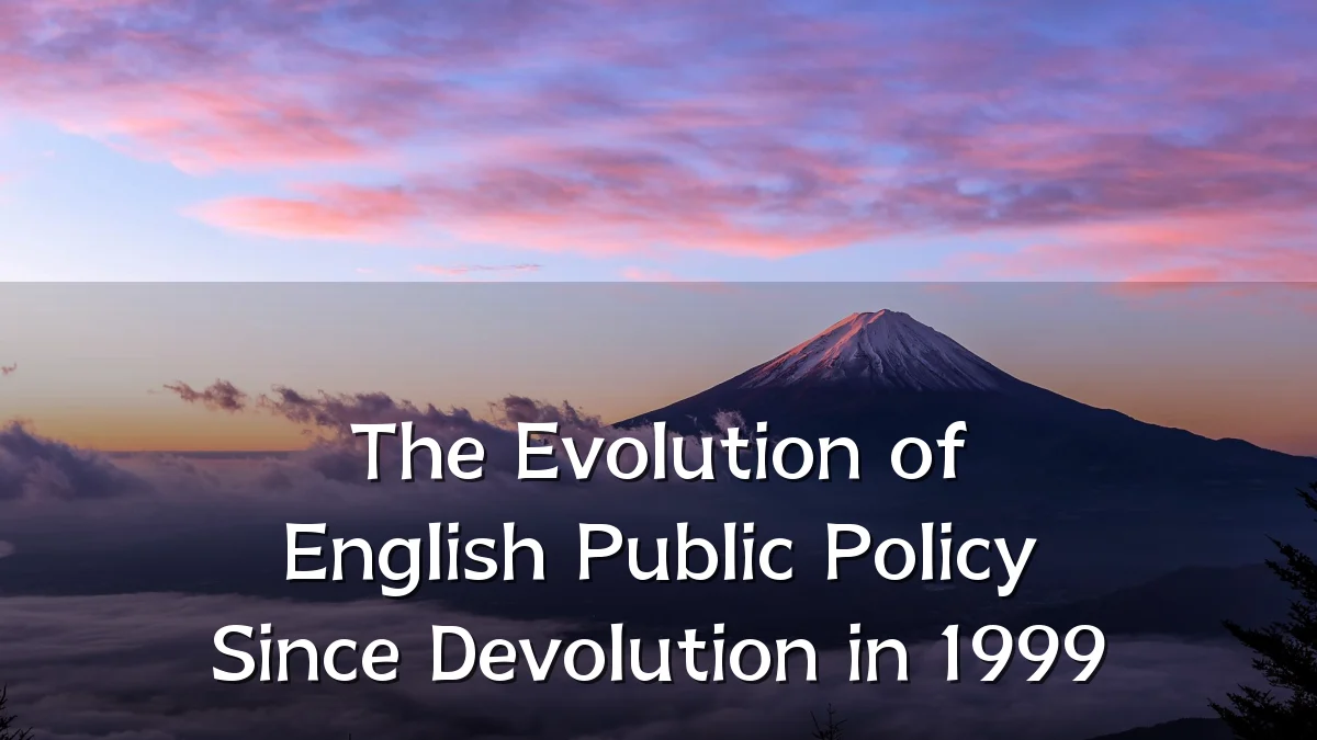 The Evolution of English Public Policy Since Devolution in 1999